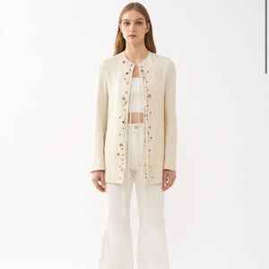 Chloe Collarless Long Jacket